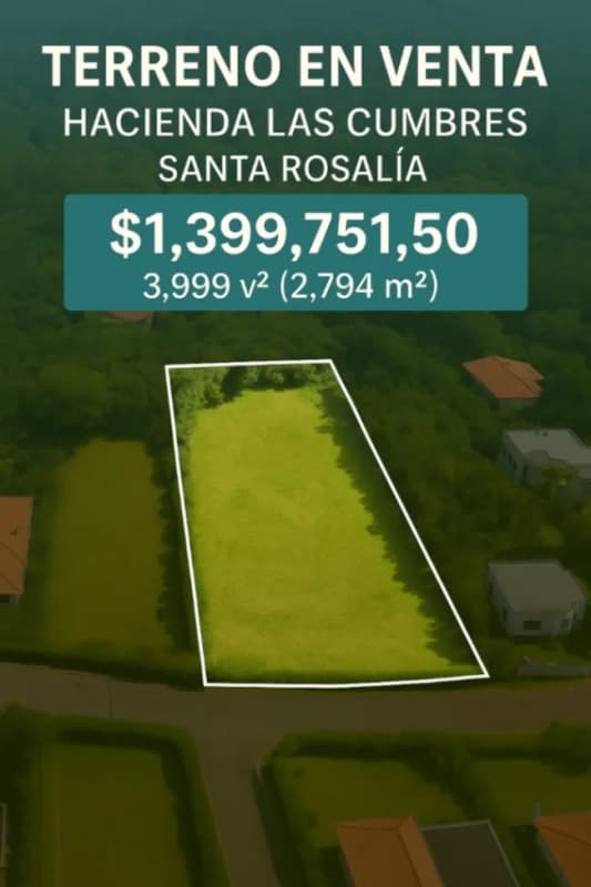 Amplio terreno en Hacienda de Las Cumbres, Legado del Bosque
