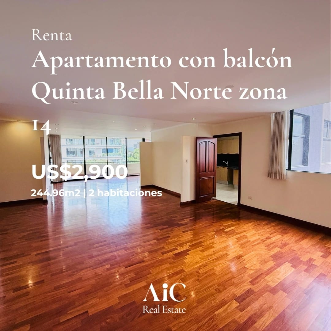 Apartamento Amplio con Balcón 2 Habitaciones. Quinta Bella Norte, Z. 1 — Apartamento en Alquiler en Quinta Bella, Zona 14, Guatemala, Ciudad — foto 1 de 17
