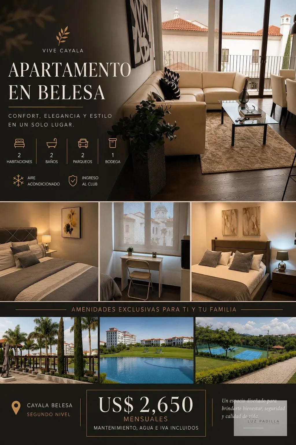 ESPECTACULAR APARTAMENTO AMUEBLADO EN RENTA EN BELESA CAYALA — Apartamento en Alquiler en Zona 16, Guatemala, Ciudad — foto 4 de 10