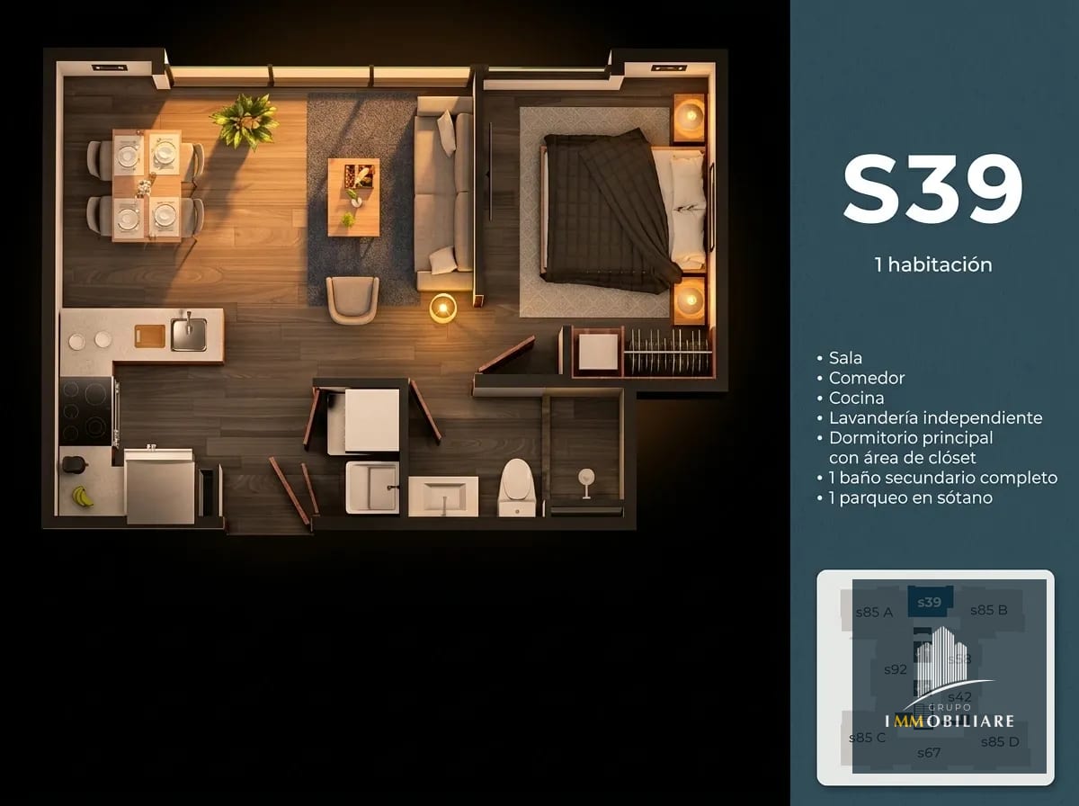 🏙️Vive Donde Trabajas: Apartamento en Zona 10 de un dormitorio ⏱️ — Apartamento en Venta en Parque 10, Zona 10, Guatemala, Ciudad — foto 6 de 17