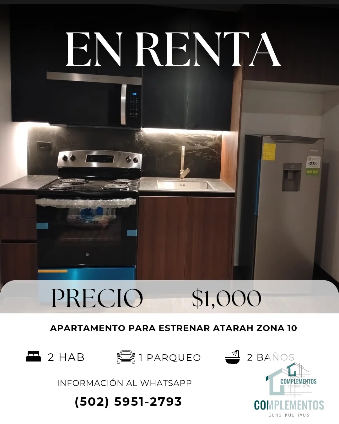 Atarah, Apartamento en Renta Zona 10 - 1