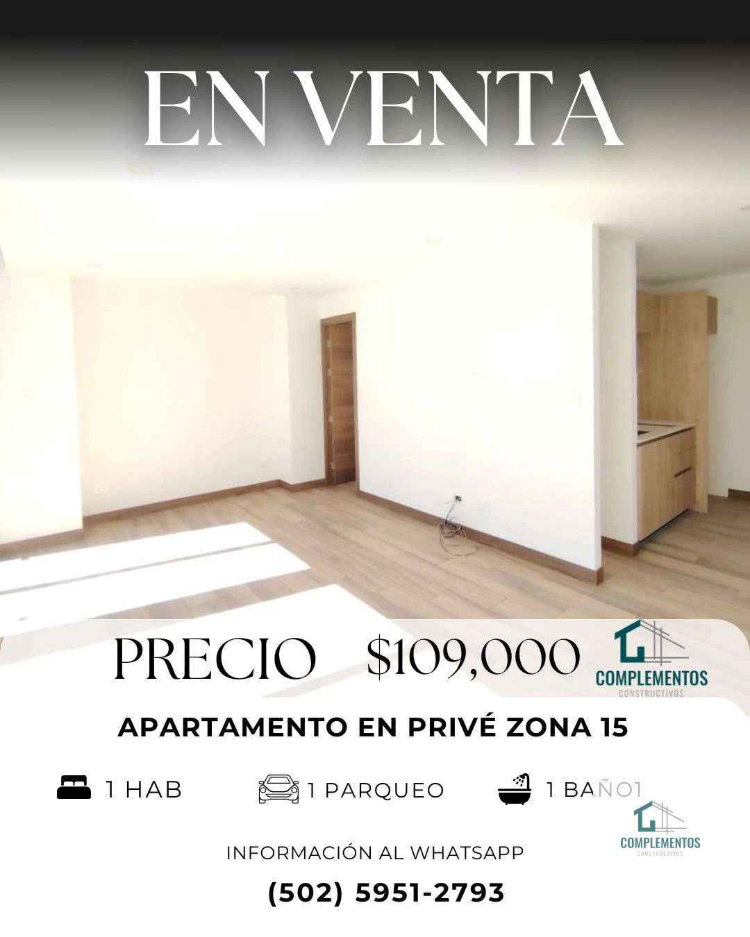 Privé, Apartamento en Venta Zona 15 VHII 1hab. 34M2 — Apartamento en Venta en Zona 15, Guatemala, Ciudad — foto 1 de 11