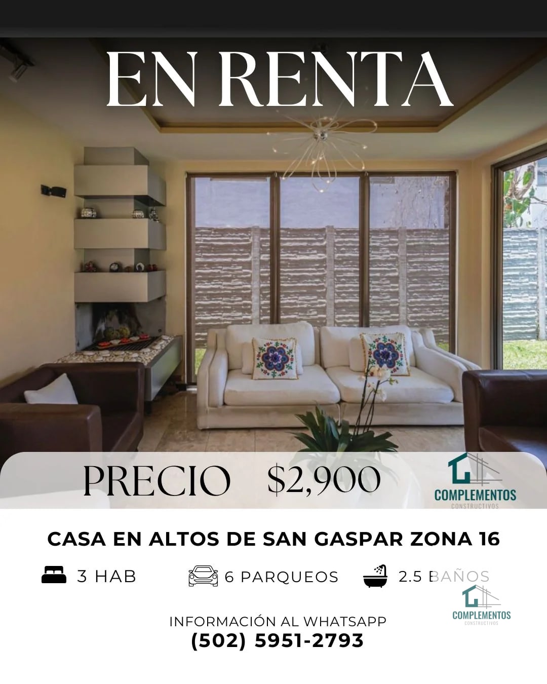 Altos de San Gaspar, Casa en Renta zona 16 dentro de garita — Casa en Alquiler en San Gaspar, Zona 16, Guatemala, Ciudad — foto 1 de 10
