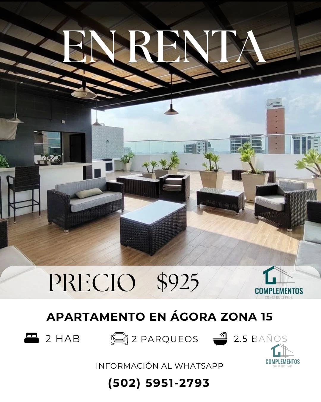 Agora, Apartamento Zona 15 VH2, 2hab. 85 m2 — Apartamento en Alquiler en Agora 1501, Zona 15, Guatemala, Ciudad — foto 1 de 9