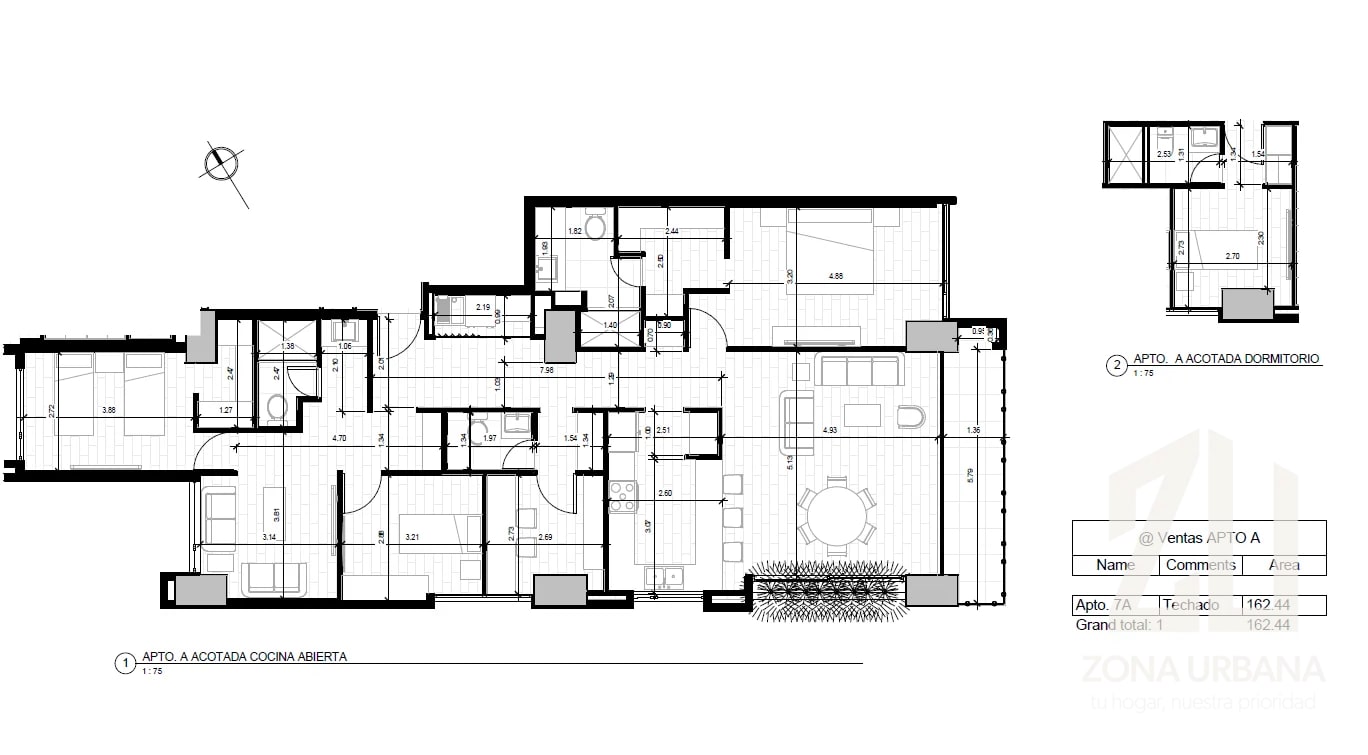 Apartamento de 4 habitaciones ZONA 13 - 2
