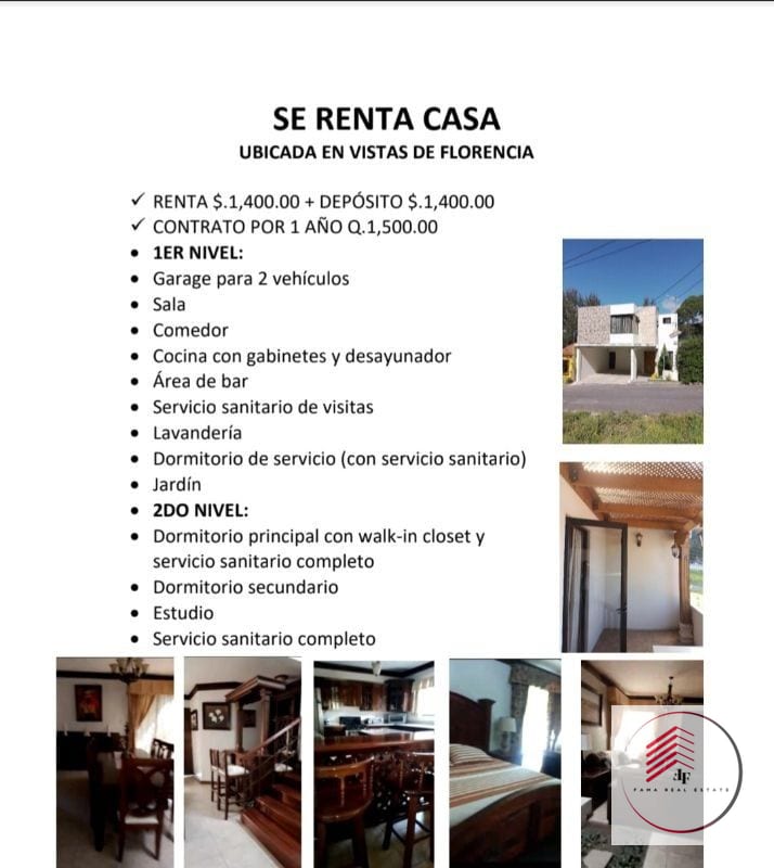 RENTA DE CASA AMUEBLADA EN VISTAS DE FLORENCIA CERCA DE FLORENCIA RUTA HACIA ANTIGUA GUATEMALA — Casa en Alquiler en Santa Lucía Milpas Altas, Sacatepéquez — foto 1 de 6