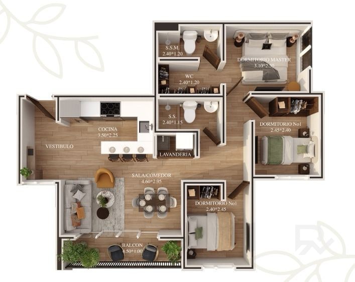 Vendo Apartamento  Tipo  " A y D " en Torre Paseo del Bosque - 5
