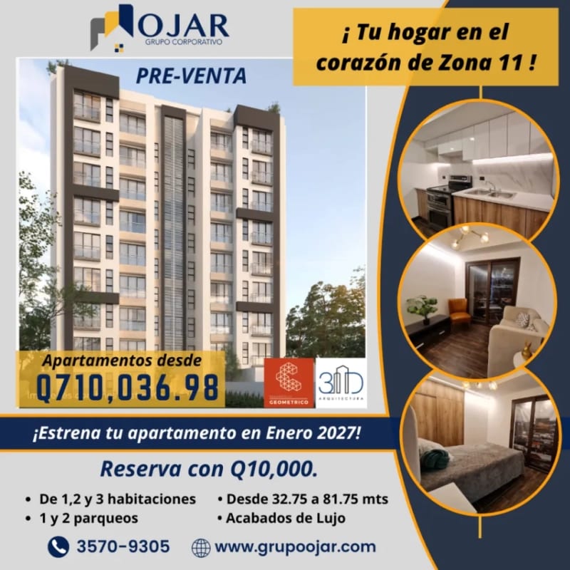APARTAMENTOS EN PRE-VENTA EN ZONA 11, A 1 CUADRA DE CC MIRAFLORES — Apartamento en Venta en Zona 11, Guatemala, Ciudad — foto 11 de 11
