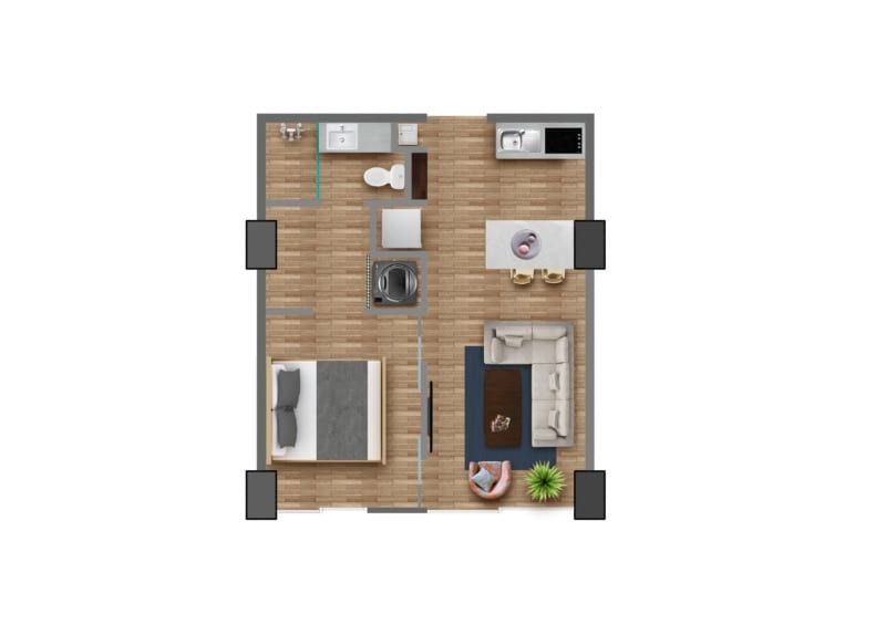 MODERNO APARTAMENTO EQUIPADO EN RENTA, EDIFICIO QUO — Apartamento en Alquiler en Zona 4, Guatemala, Ciudad — foto 13 de 14