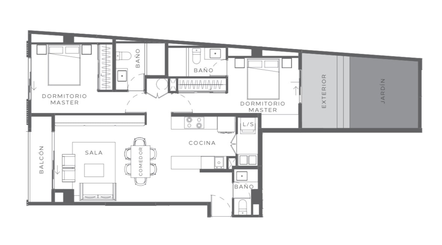 Apartamento de 2 dormitorios + jardín en venta en zona 13 - 6