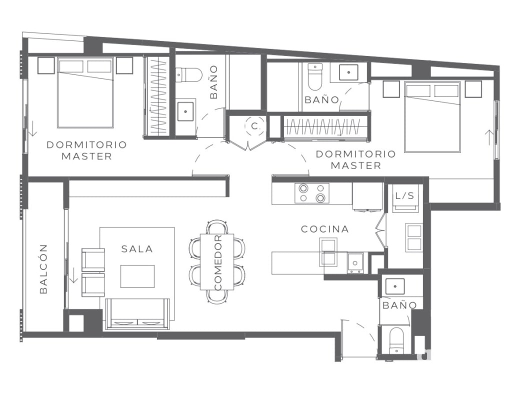 Apartamento de 2 dormitorios en venta en zona 13 - 6