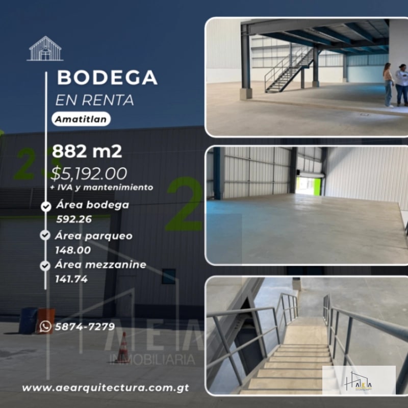 Renta Bodega  882m2 en Amatitlán - 6