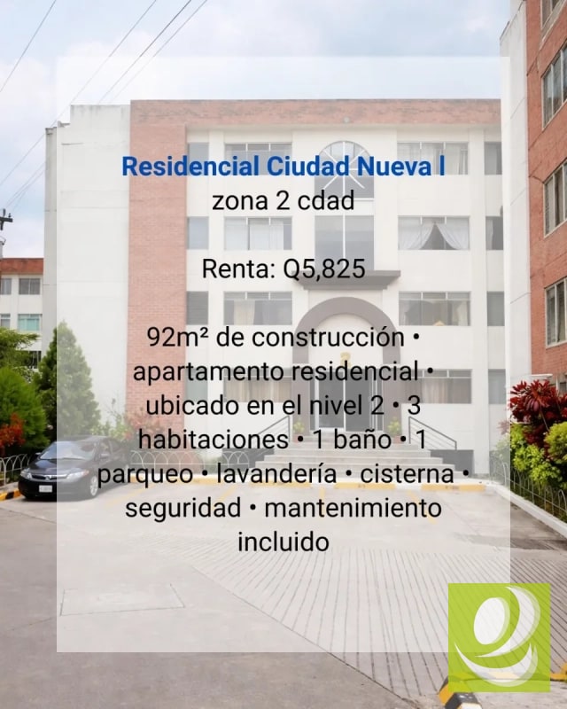 Apartamento en Renta en Residencial Ciudad Nueva I zona 2 cdad - 2