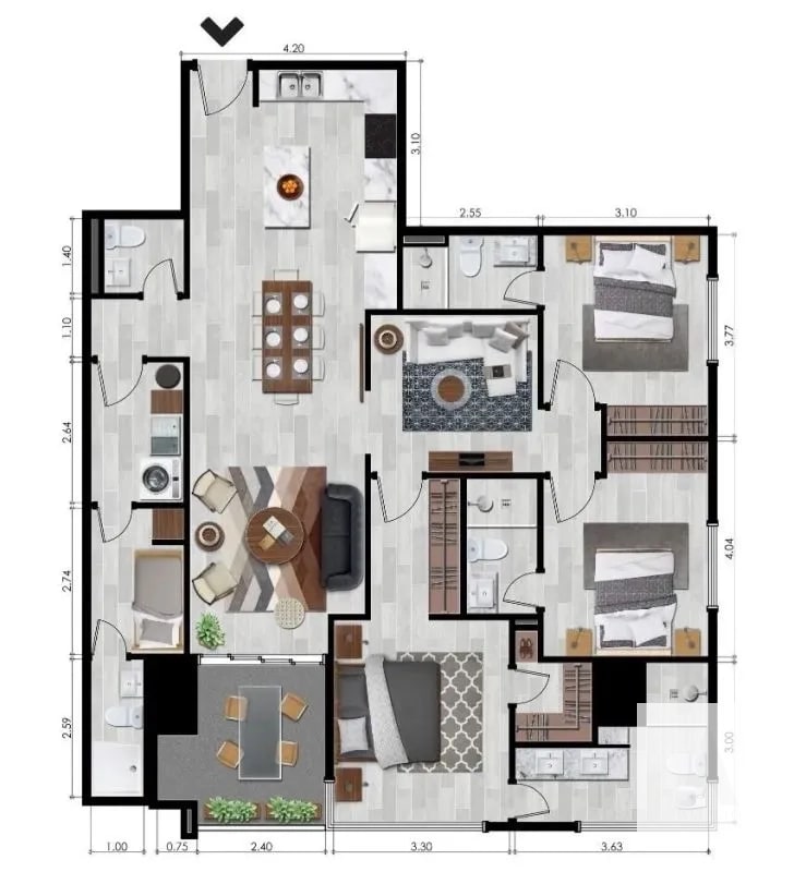 Moderno apartamento en renta en el corazón de zona 10 - 1