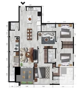 Moderno apartamento en renta en el corazón de zona 10 — Apartamento en Alquiler en Monád, Zona 10, Guatemala, Ciudad — miniatura 8 de 14