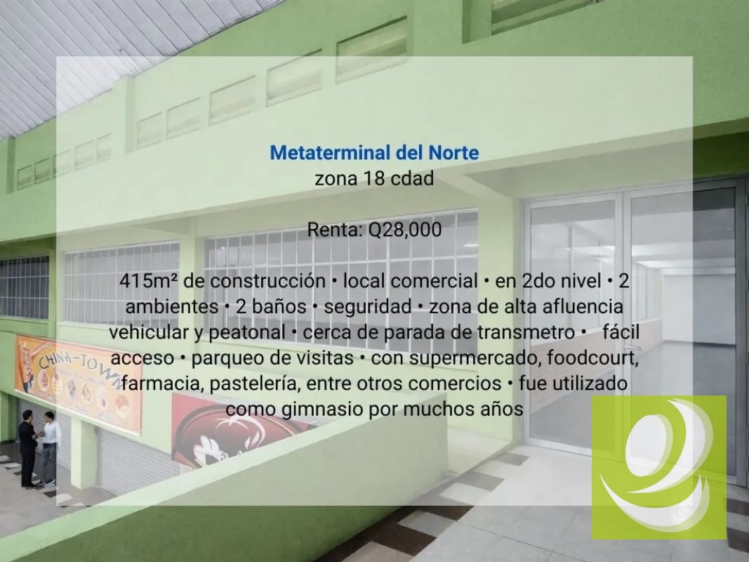 Local en Venta en Metaterminal del Norte zona 18 cdad - 2