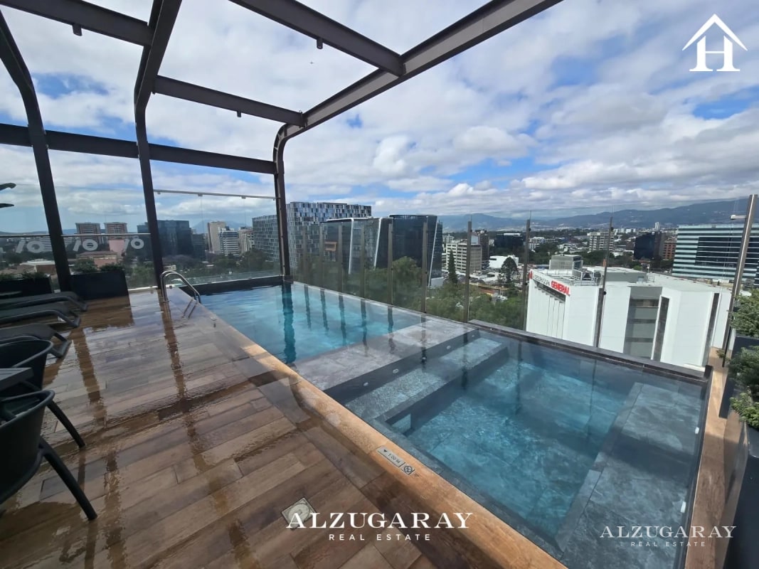 APTO. AMUEBLADO C/ BALCÓN - 2 HAB. / EDIFICIO EN ZONA 10 — Apartamento en Alquiler en Zona 10, Guatemala, Ciudad — foto 1 de 10