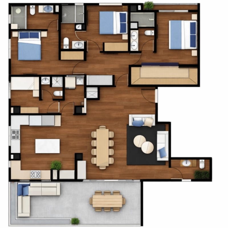 Apartamento con la comodidad de una casa en venta en zona 15 — Apartamento en Venta en Zona 15, Guatemala, Ciudad — foto 8 de 17
