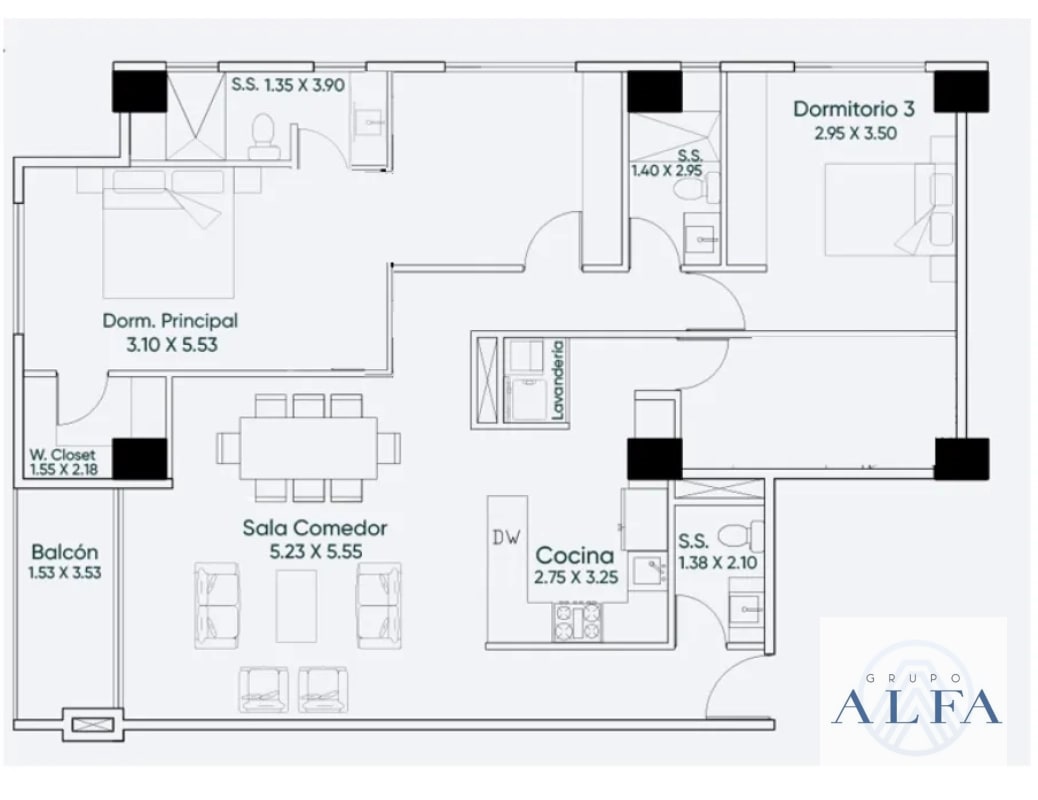 APARTAMENTO VENTA BORGHETTO VHI ZONA 15 - 2