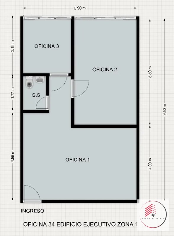 ALQUILER DE OFICINA DE 56 M2 EN ZONA 1 EDIFICIO EJECUTIVO - 1