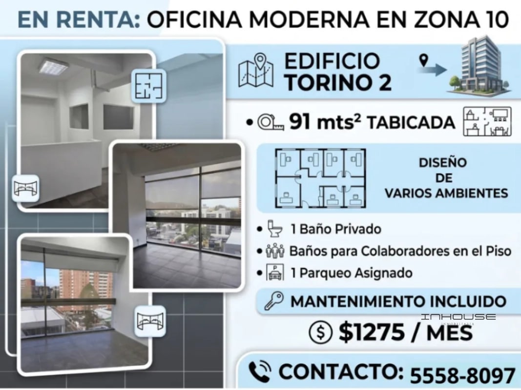 OFICINA EN RENTA ZONA 10 TORINO II - 4